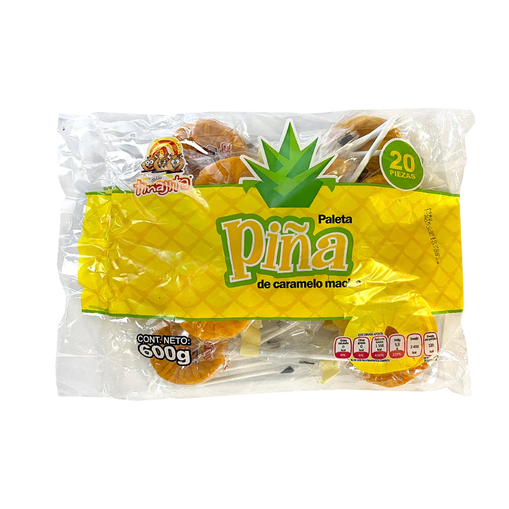 Tinajita Paleta Piña Chile 20ct Mexican Lollipops