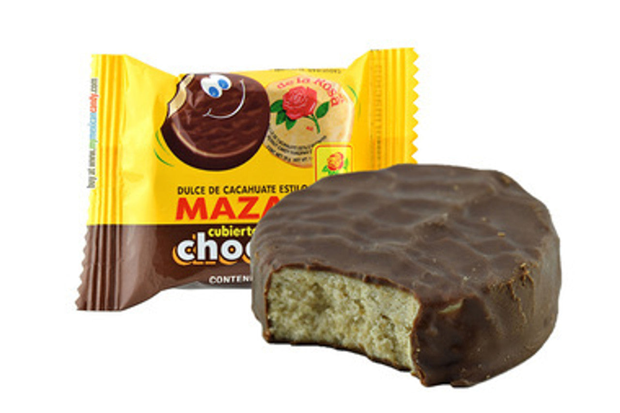 De La Rosa Mazapan Con Chocolate: 14.1oz 400g 16ct Caramelo Mexicano Tamaño Original