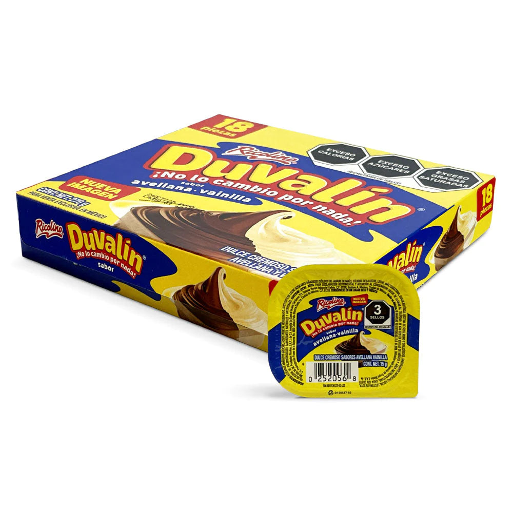 Ricolino Duvalin Avellana Vanilla 18ct / Hazelnut Vanilla Mexican Candy