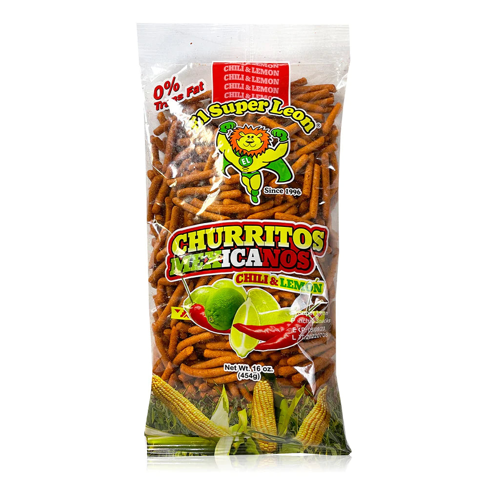 El León Churro Chile Lime Mexican Churritos Snack
