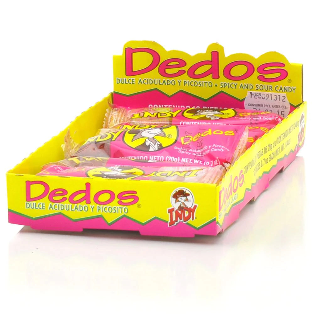 Indy Dedos Tamarind Candy 12ct POS - Dulceria Mexicana "El Toto"