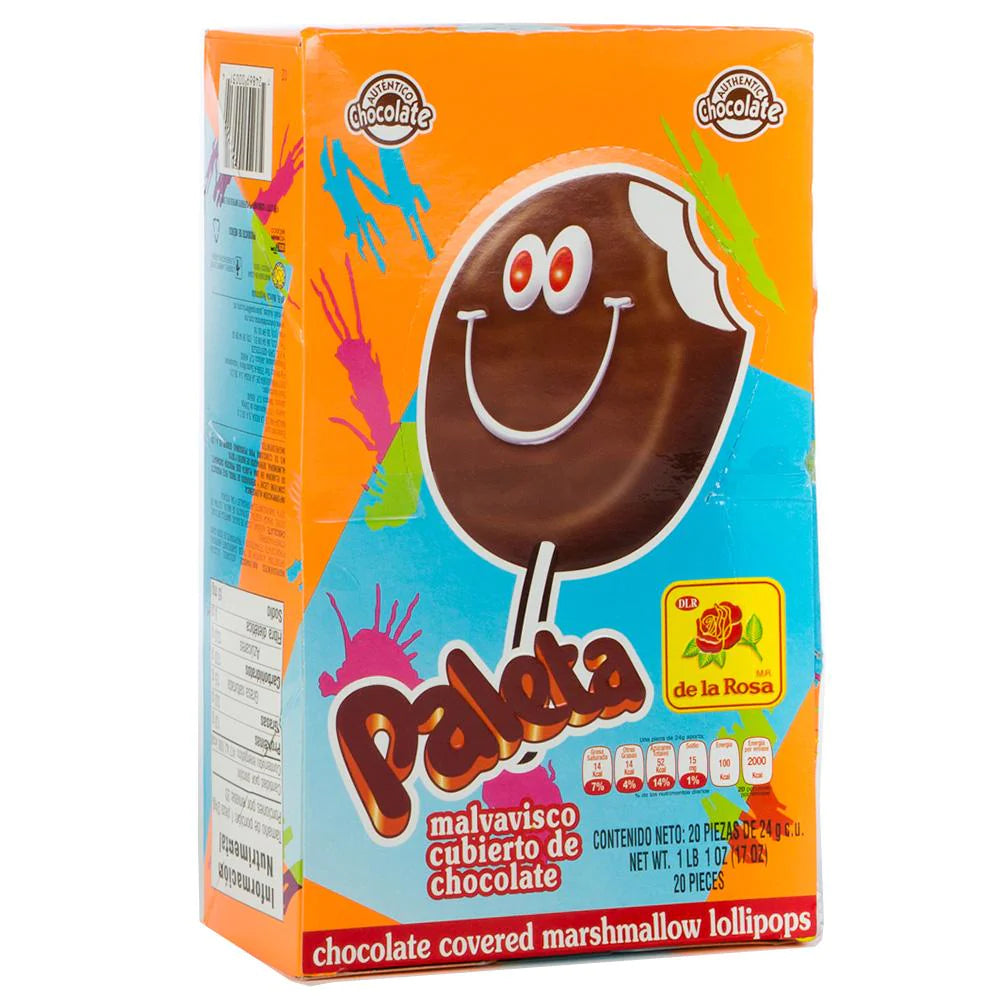 Paletón De La Rosa Bombón: 17 oz, 1 lb, 1 oz, 20 unidades de golosinas de malvavisco cubiertas de chocolate