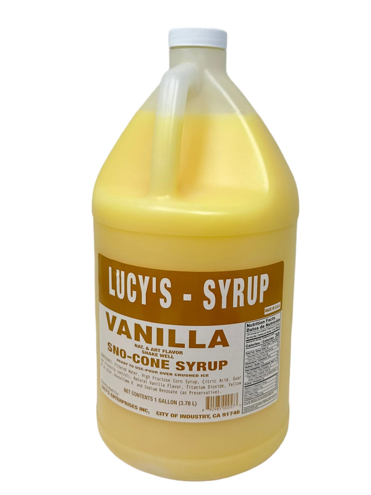 Lucys Vanilla Syrup 1 Gallon – sweet flavor for desserts and drinks