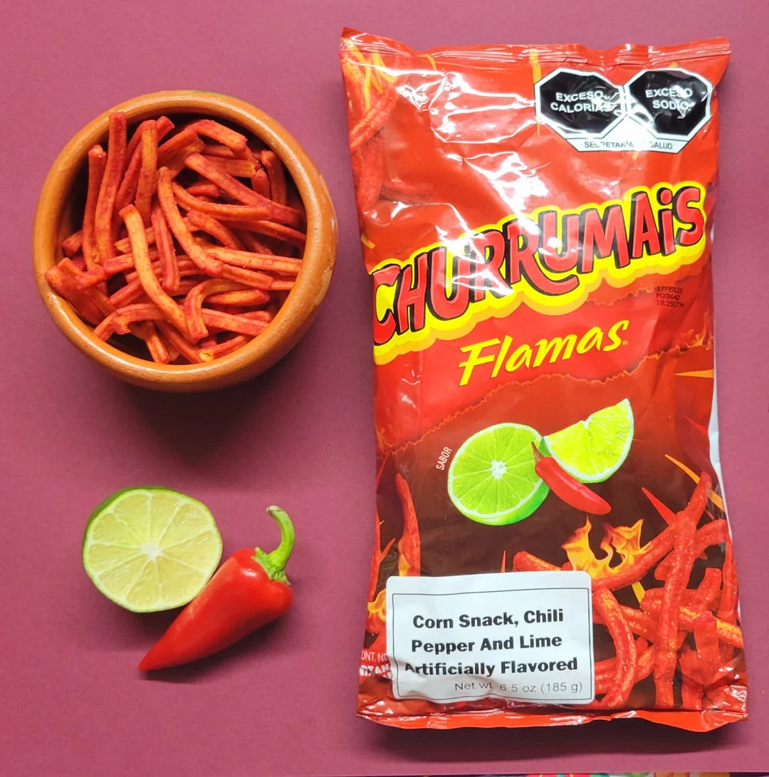 Sabritas Churrumais Flamas Hot 185gr – spicy Mexican corn snack