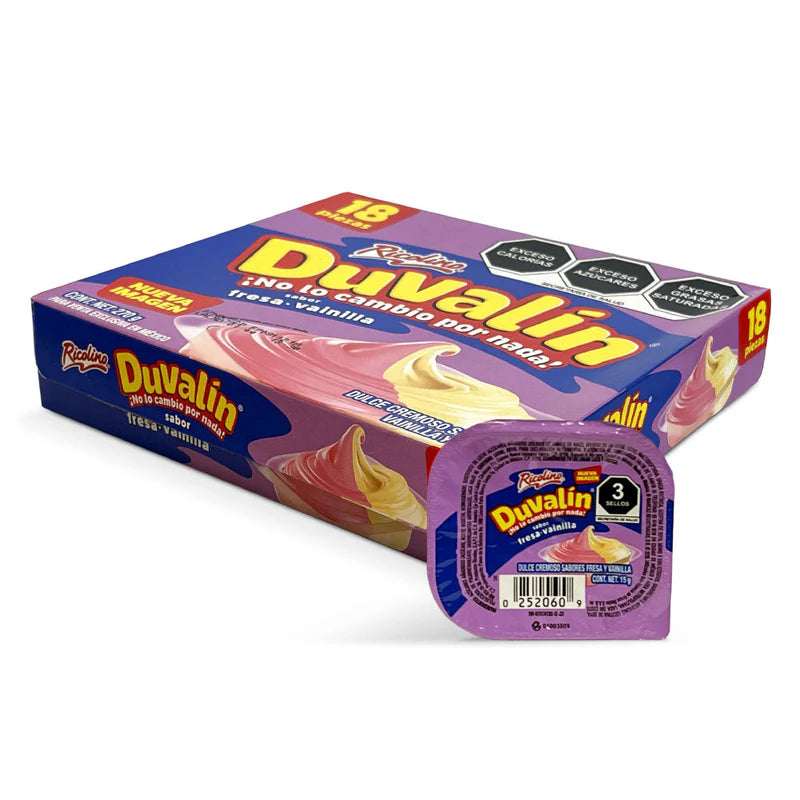 Ricolino Duvalin Fresa Vainilla Strawberry 18ct Mexican Candy POS - Dulceria Mexicana "El Toto"