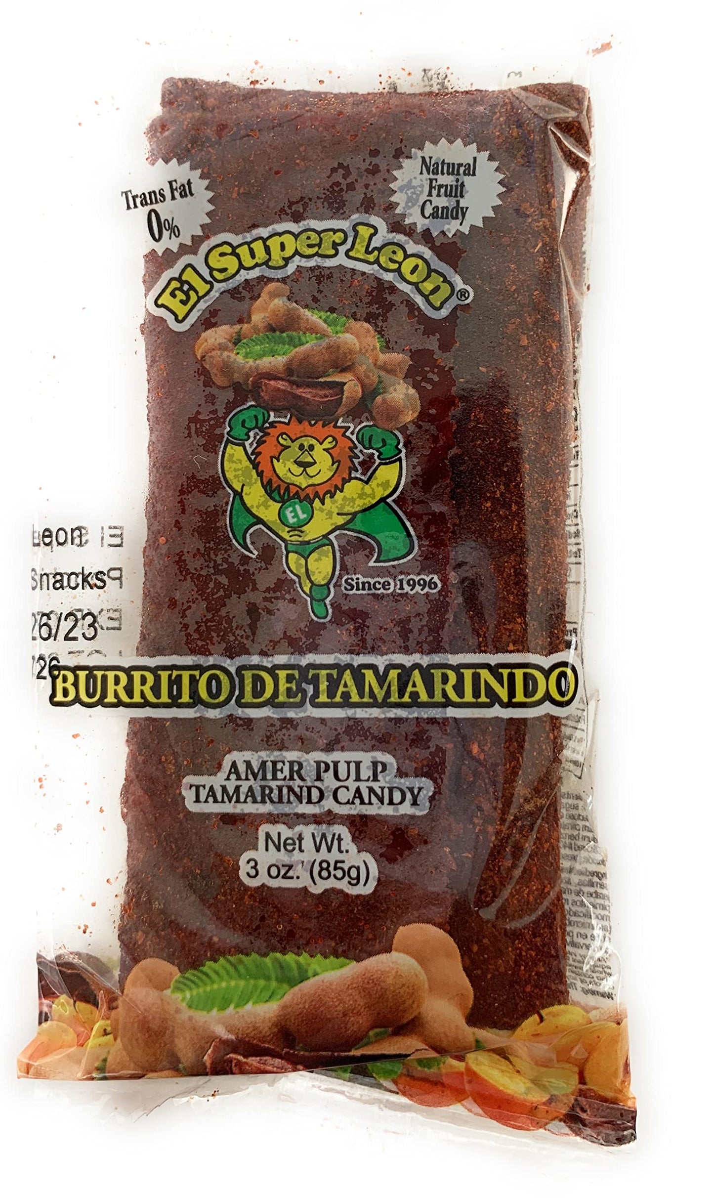 Leon Burrito Tamarindo 24ct – chewy tamarind Mexican candy pieces