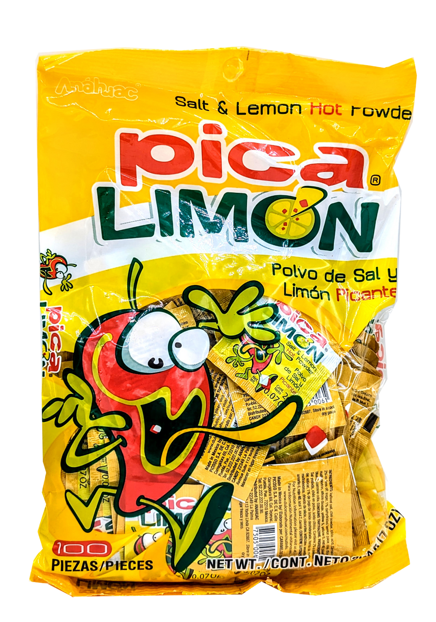 Anahuac Pica Limón 100ct – tangy lemon powder Mexican candy packs