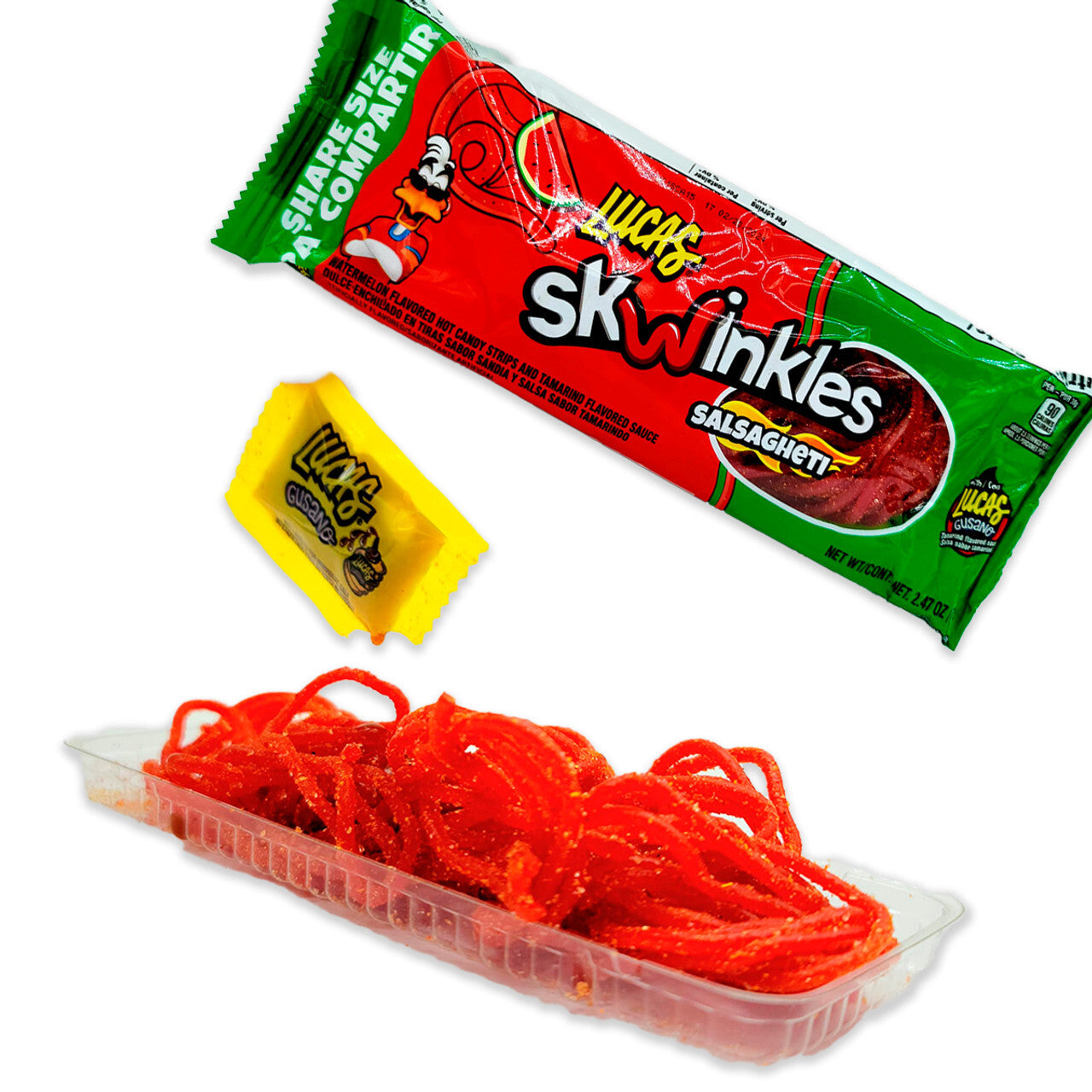 lucas salsaghetti sandia watermelon 6ct authentic Mexican spicy candy