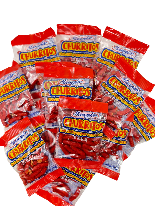 Churritos Manzela Hot Chili Pepper Corn Sticks 25ct – spicy Mexican corn sticks