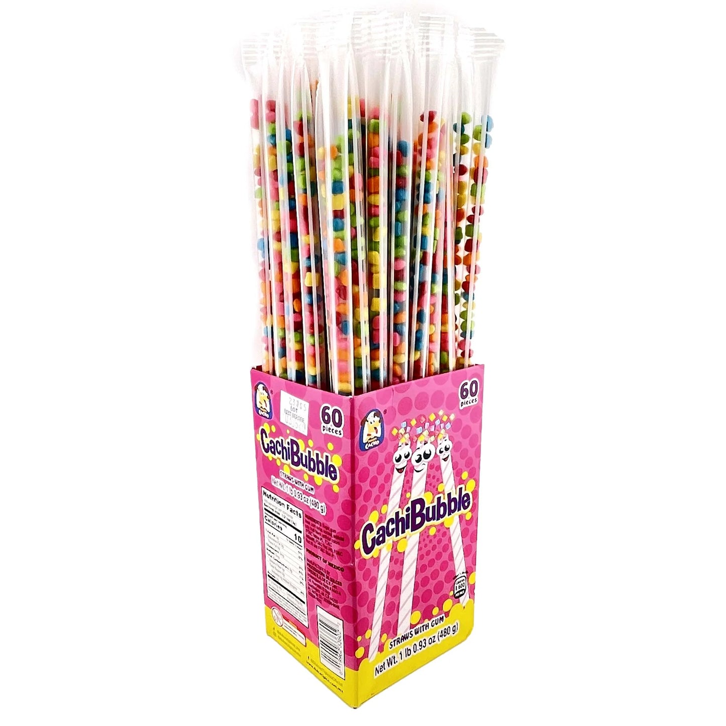 Tipicos Cachibubble Straw 60Ct Bubble Gum Mexican Candy POS - Dulceria Mexicana "El Toto"