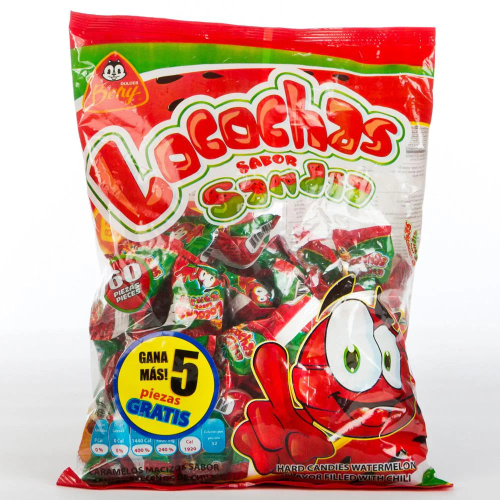 Beny Locochas Sandía 60ct – spicy watermelon Mexican lollipops