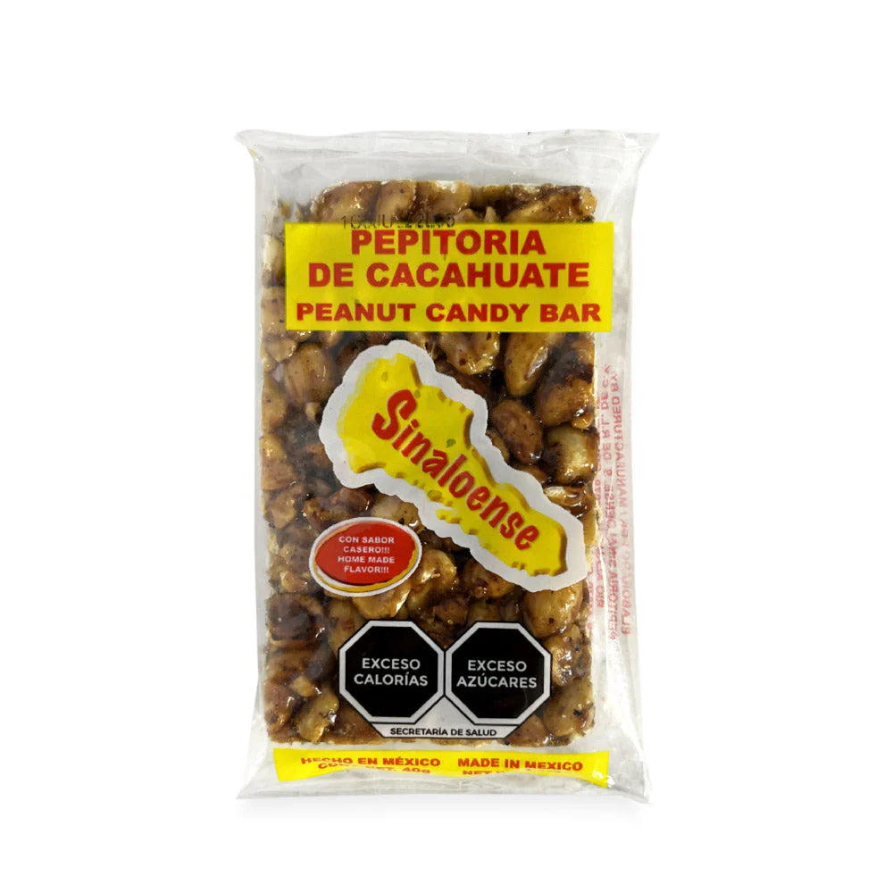 Pepitoria Cacahuate Sinaloense Peanut Candy Bar 20ct Mexican Candy POS - Dulceria Mexicana "El Toto"