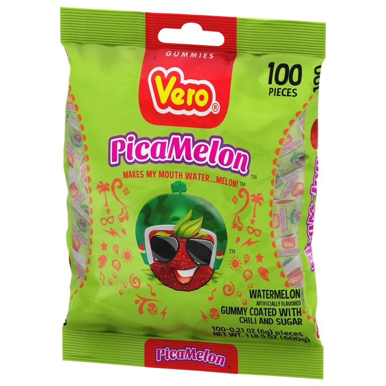 Picamelon Sandía Watermelon Spicy Gummies 100ct – sweet and spicy chewy Mexican gummies