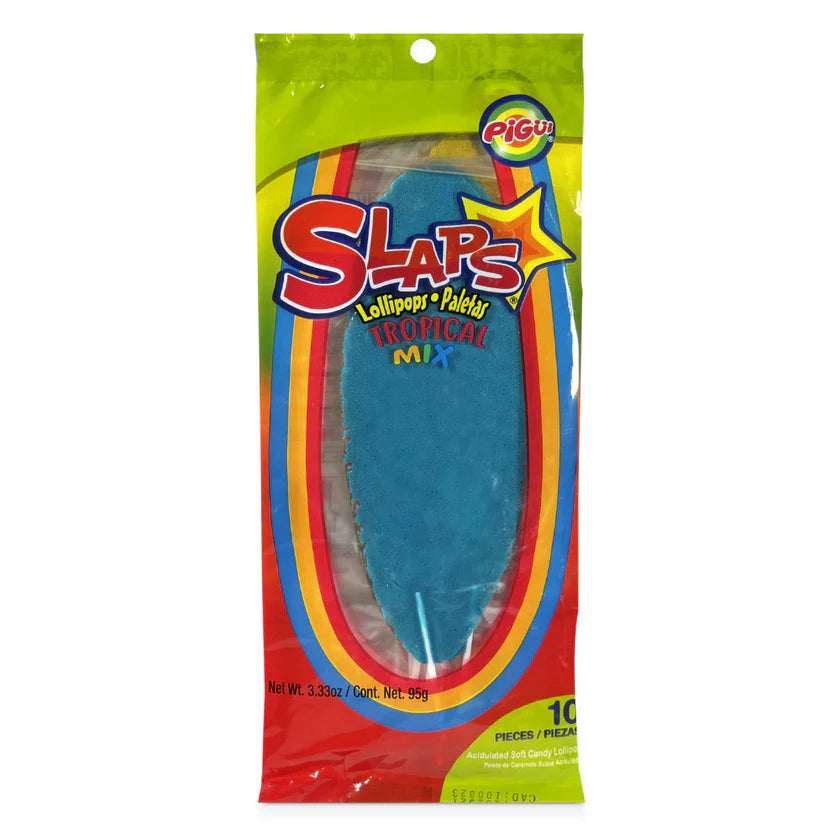 Pigui Cachetada Tropical Mix chewy fruit candy with chili – 10 count.