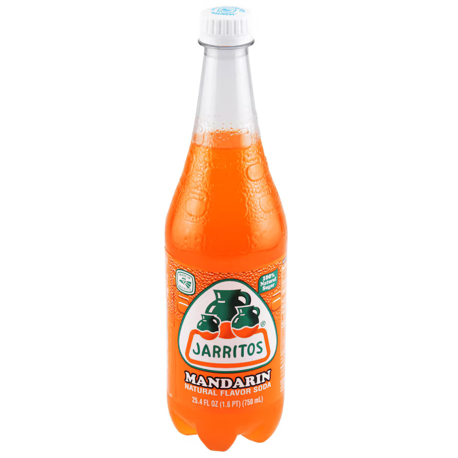 jarritos mandarina soda 750ml authentic Mexican soft drink bottle