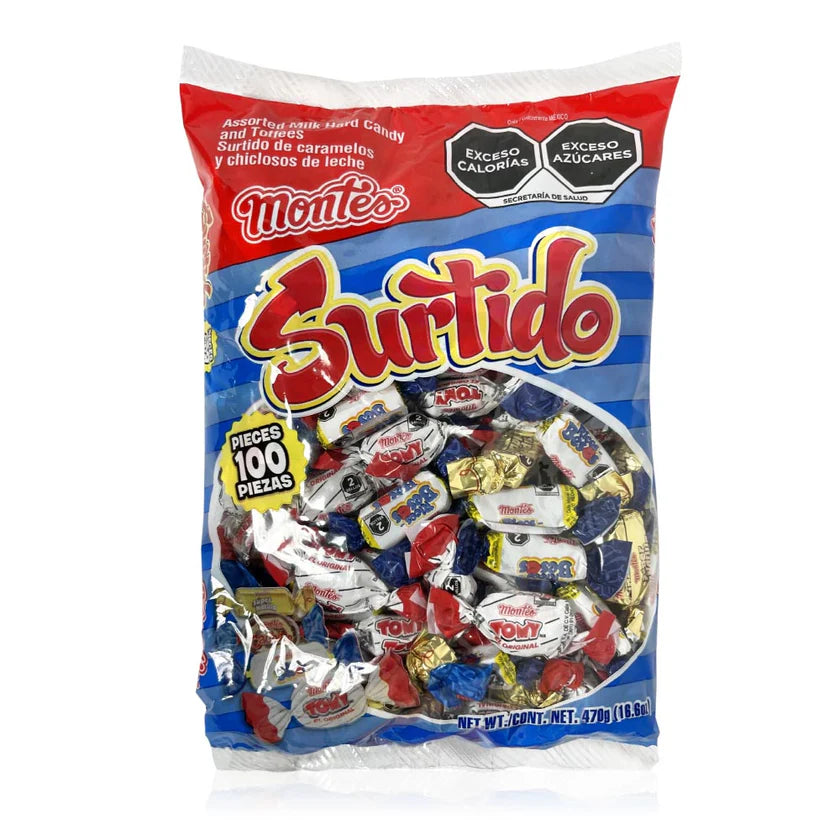 montes surtido assorted Mexican caramel candies 100ct 470gr