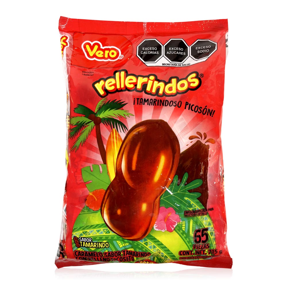 Vero Rellerindos 65ct tamarind Mexican candy bag