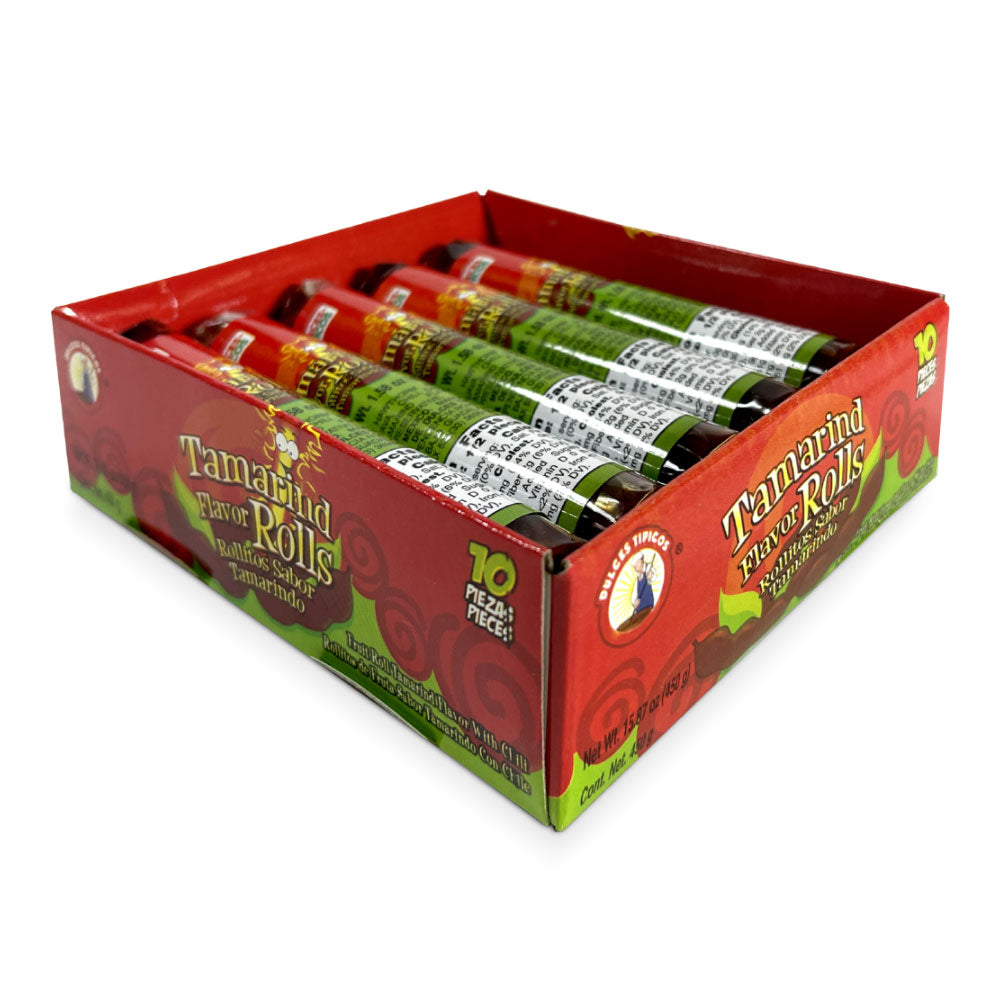 Tipicos Rollo Tamarindo 10ct Tamarind Rolls Mexican Candy