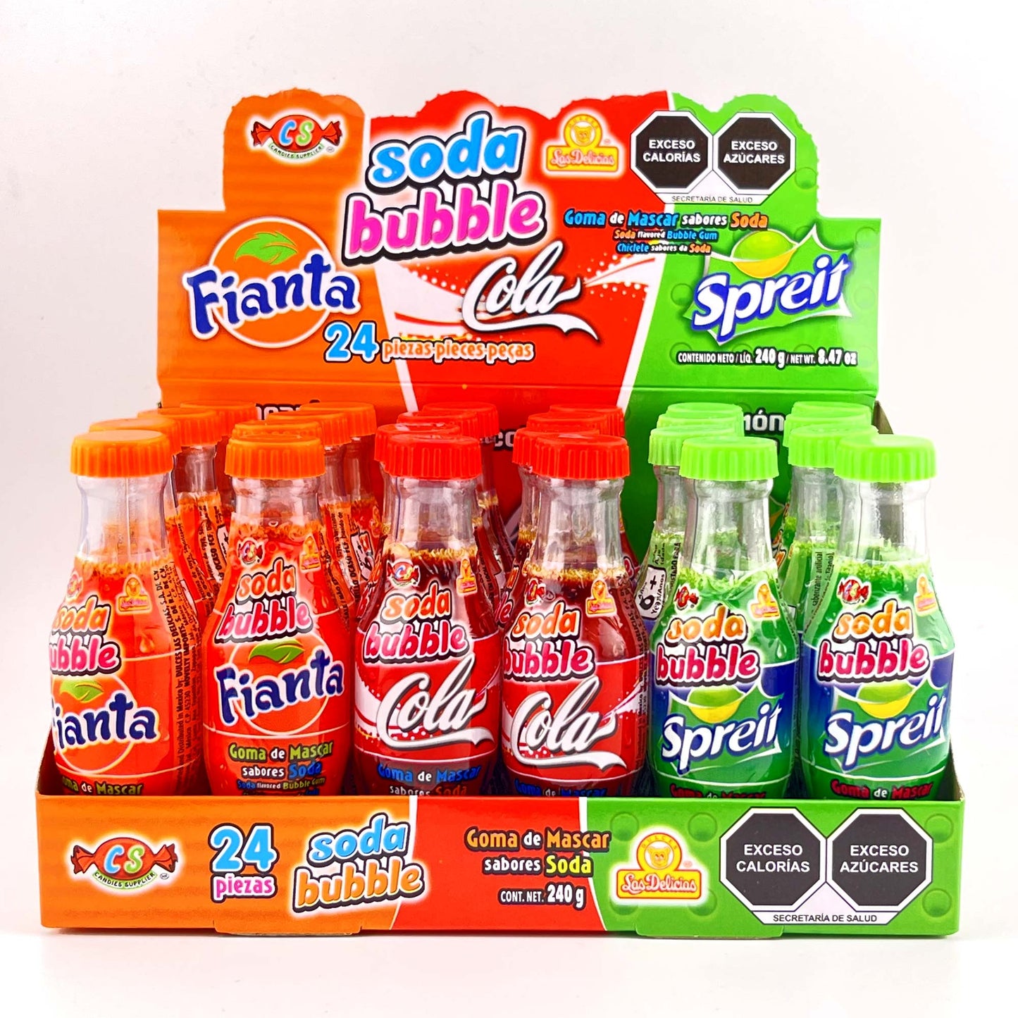 Las Delicias Soda Bubble 24Ct Bubble Gum Mexican Candy POS - Dulceria Mexicana "El Toto"