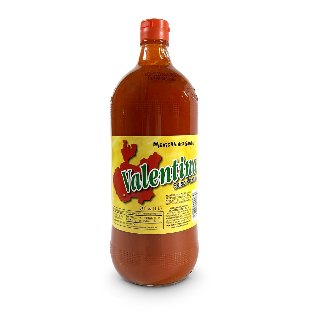 Valentina Salsa Picante 34oz Mexican hot sauce bottle