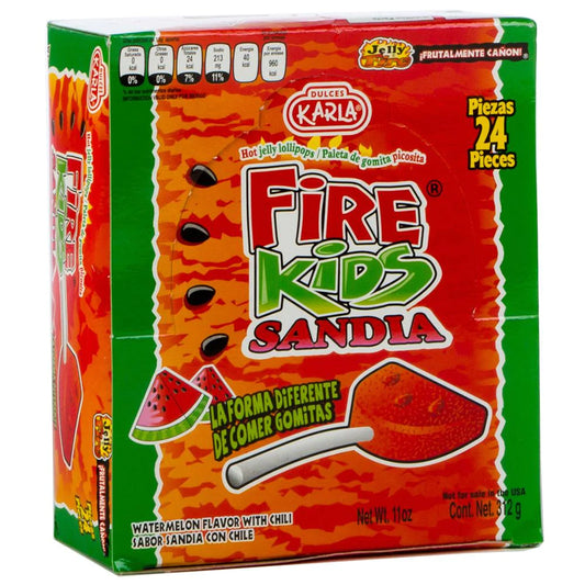Karla Fire Kids Sandia: 11oz 312g 24ct Watermelon Mexican Candy