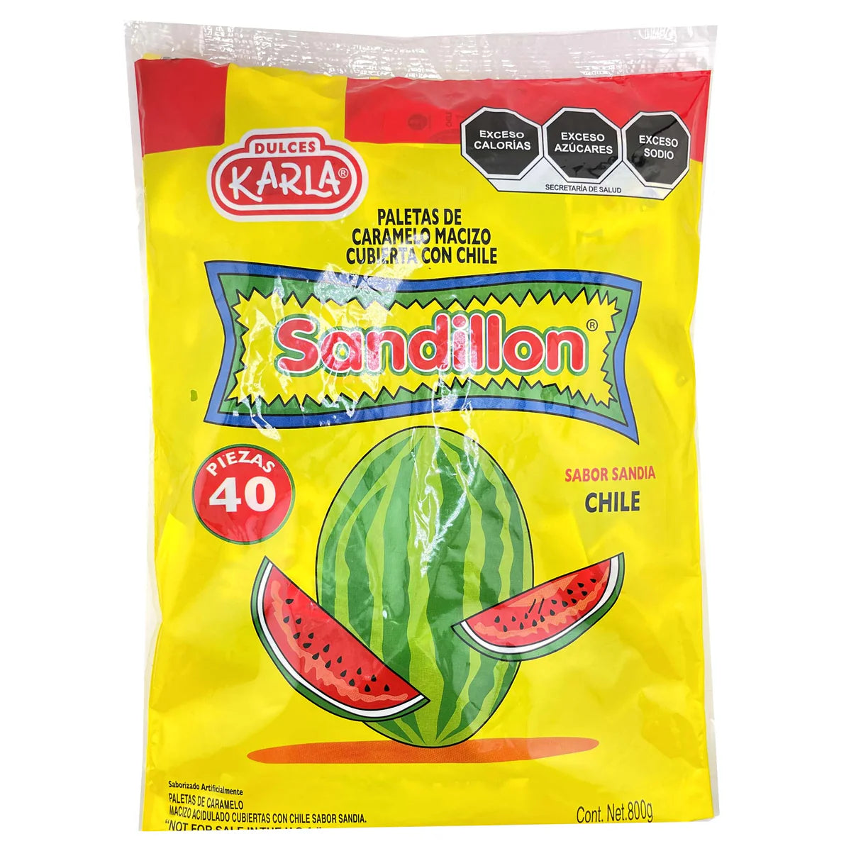 Karla Sandillon C/Chile 40Ct Mexican Candy Watermelon/Chili Lollipop