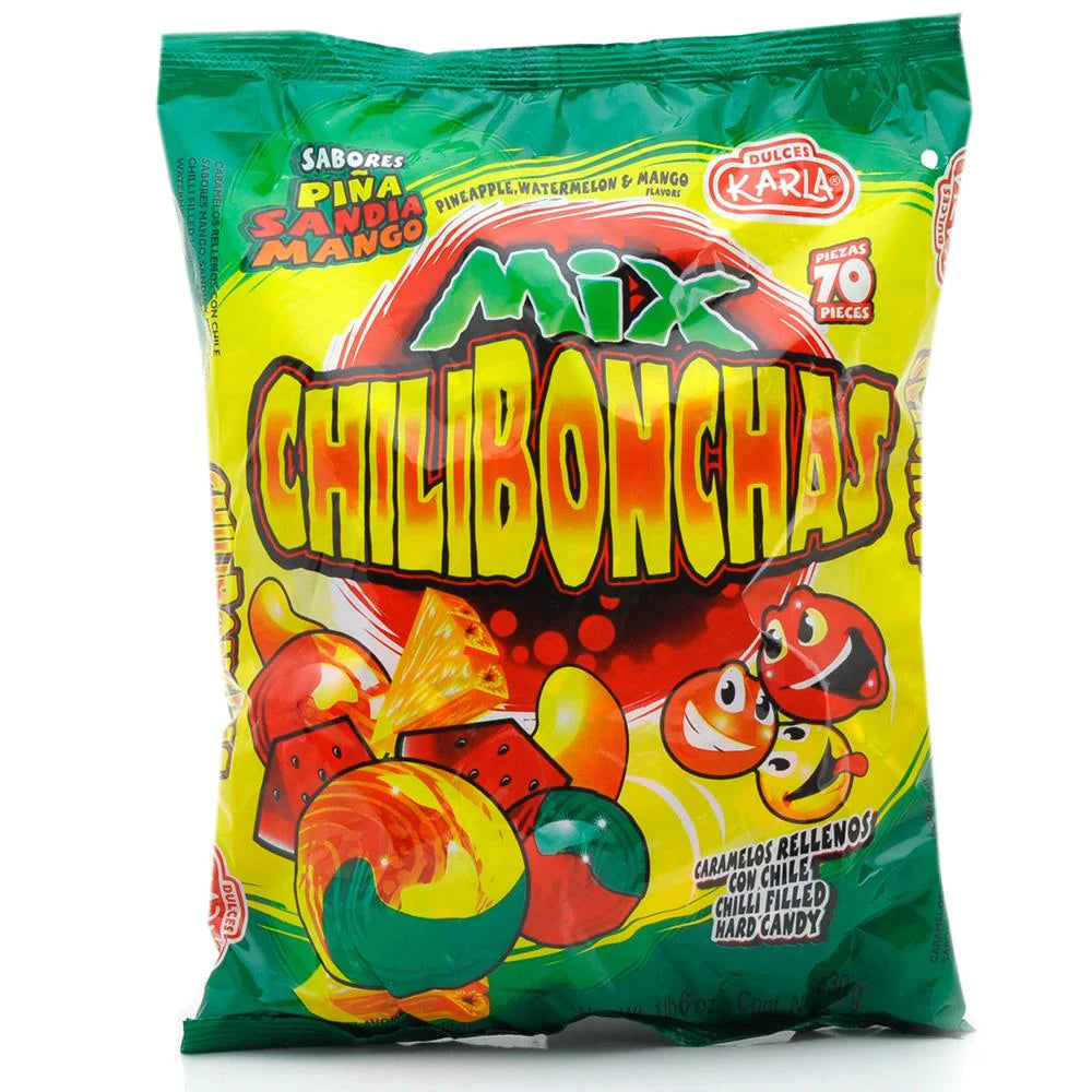 Karla Chilibonchas Mix: 1lb 6oz 630g 70ct Mexican Candty