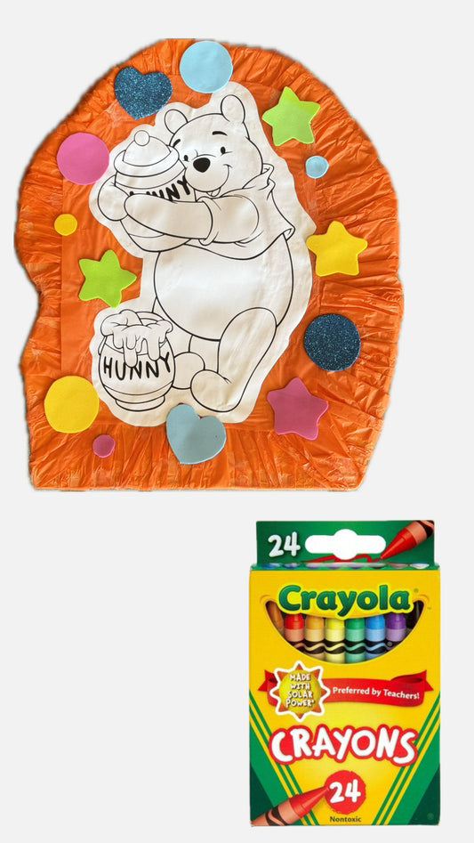 15” Winnie the Pooh Pinata & 24ct Multicolor Crayon Box