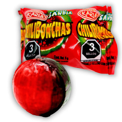 Karla Chilibonchas Watermelon: 1lb 6oz 630g 70ct Watermelon Mexican Candy