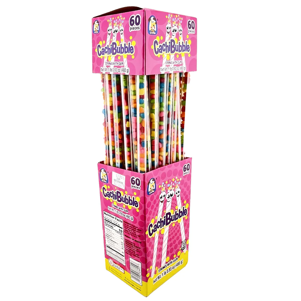 Tipicos Cachibubble Straw 60Ct Bubble Gum Mexican Candy