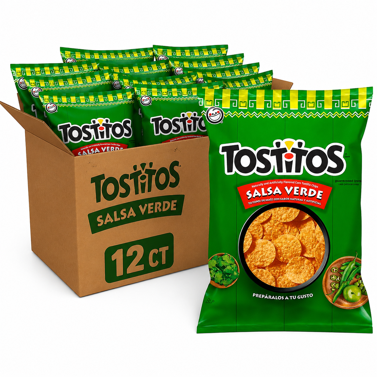 Tostitos Salsa Verde Mexican style corn tortilla chips with green salsa flavor