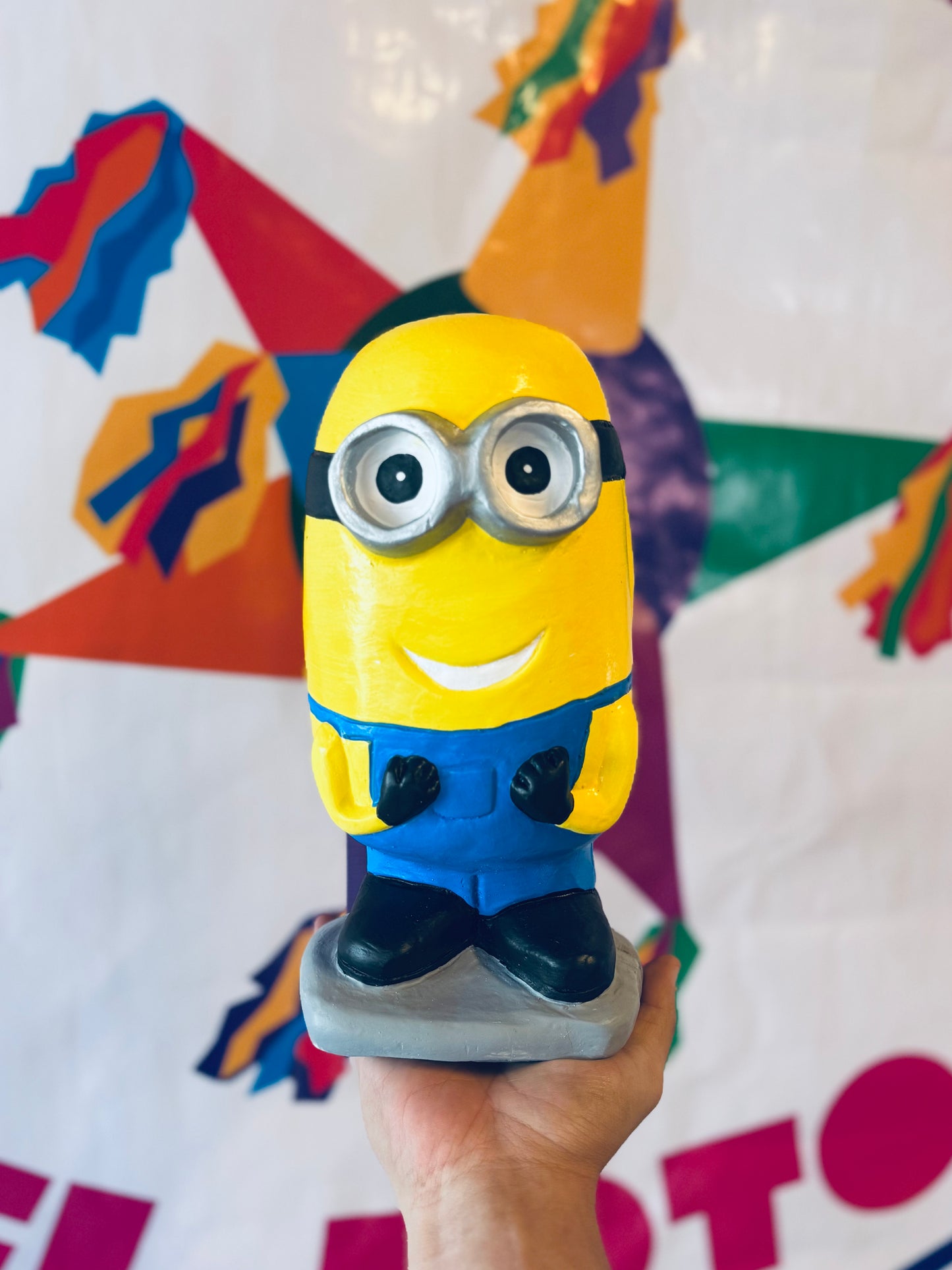 Hand-Painted Minion 10" Plaster Piggy Bank / Alcancia Mexican Decor