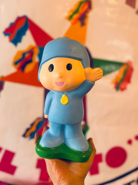 Hand-Painted Pocoyo 10" Plaster Piggy Bank / Alcancia Mexican Decor