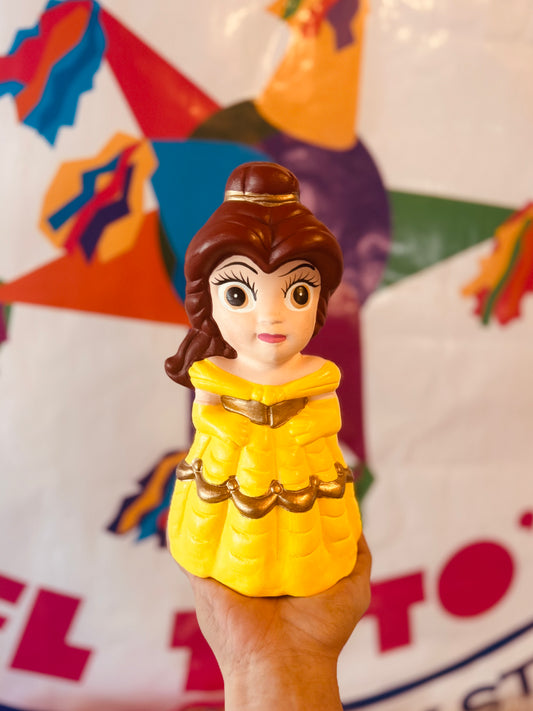 Hand-Painted Belle 10" Plaster Piggy Bank / Alcancia Mexican Decor