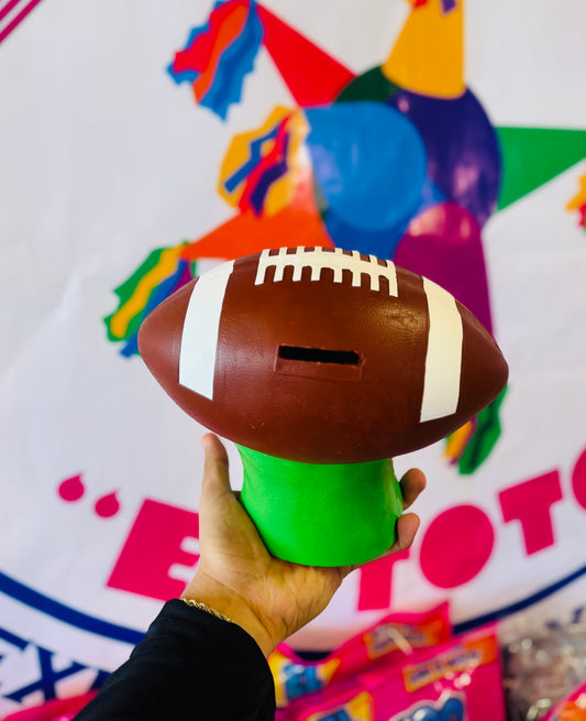 Hand-Painted Football 8" Plaster Piggy Bank / Alcancia Mexican Decor