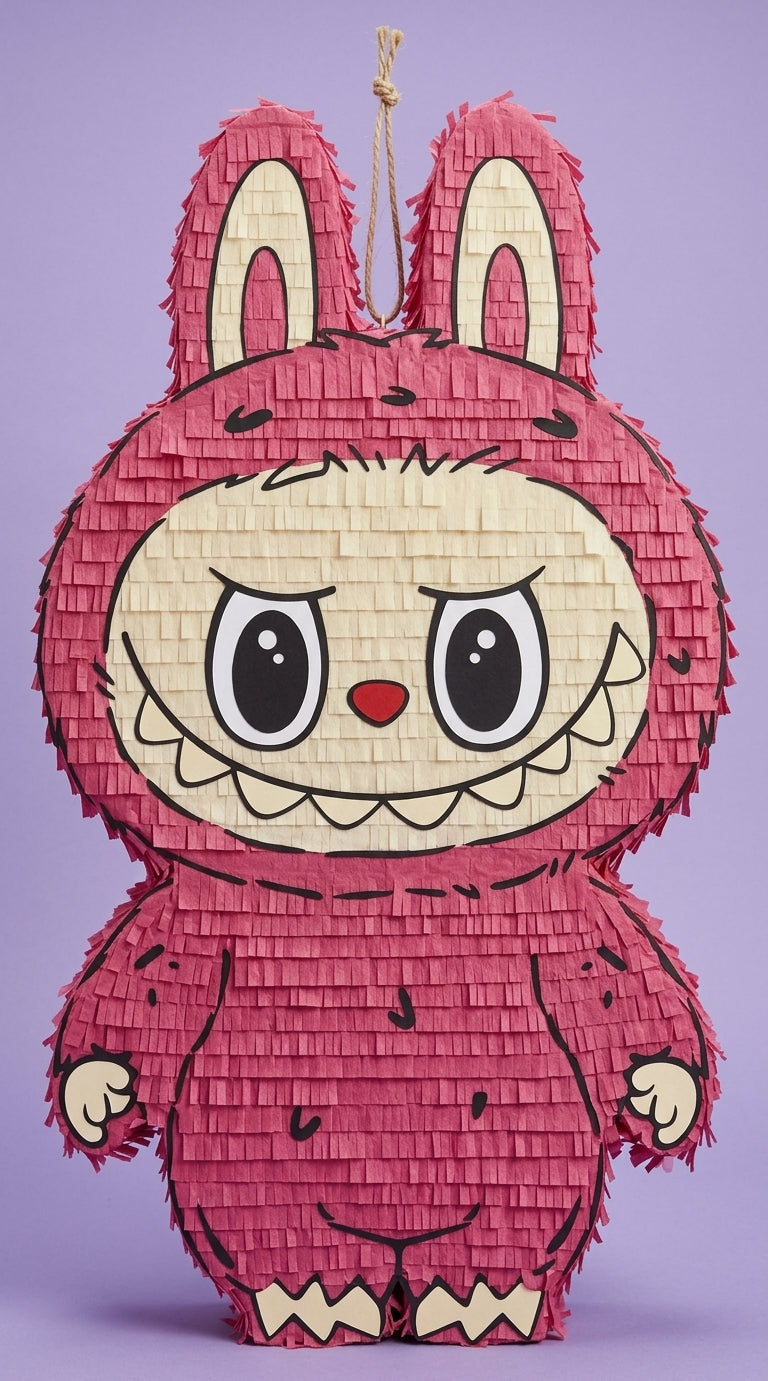 20 inch handmade Labubu-inspired piñata for birthday party with free shipping in the USA