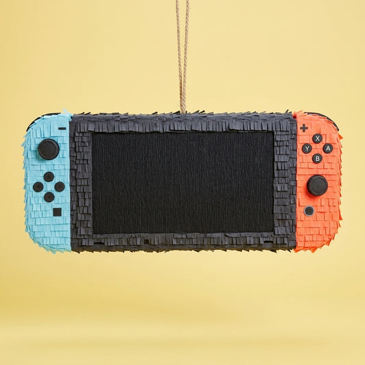 20 inch handmade Nintendo Switch inspired piñata for gaming birthday party with free shipping in the USA