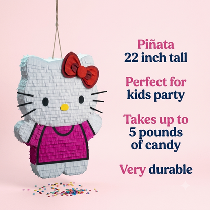 Hello Kitty Piñata – 20 Inch Handmade Birthday Party Piñata