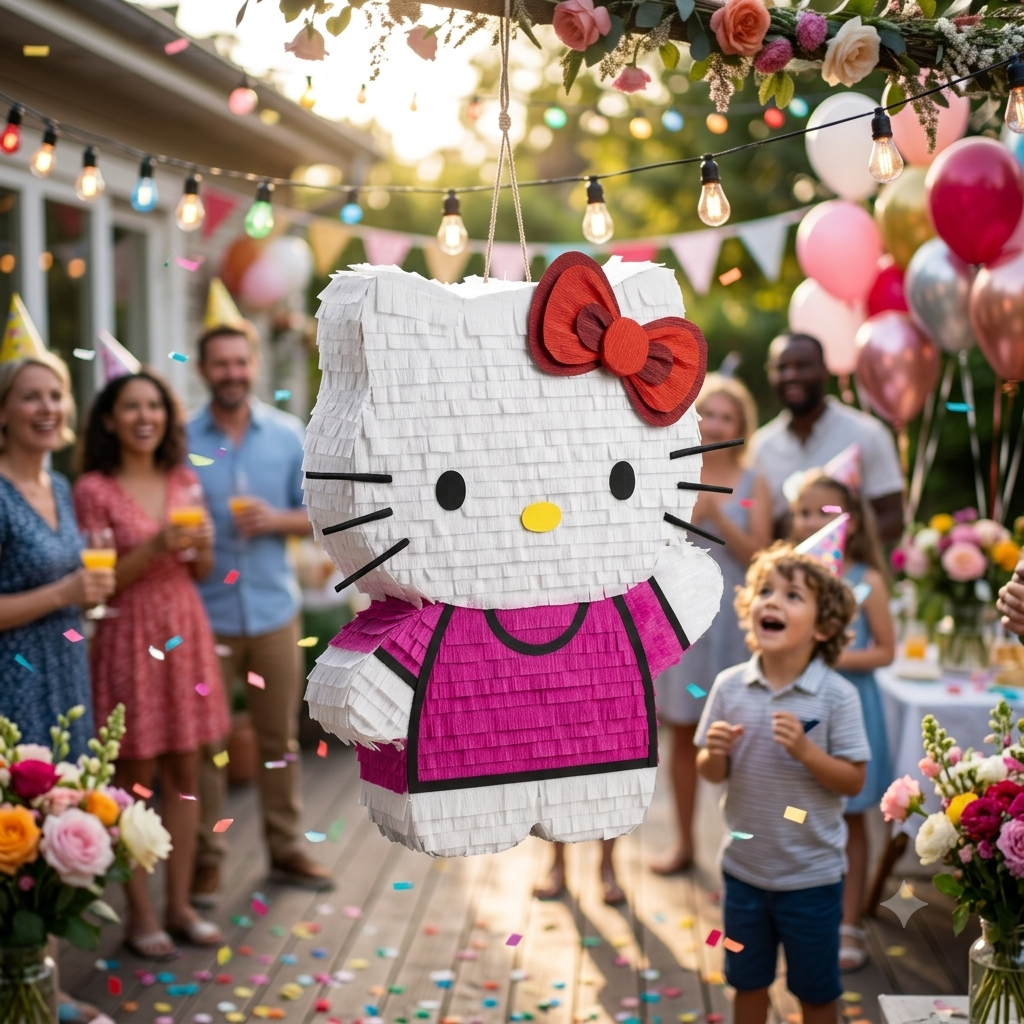Hello Kitty Piñata – 20 Inch Handmade Birthday Party Piñata