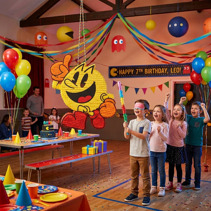 Handmade Pac-Man Piñata – 30" Custom Retro Arcade Birthday Party Piñata