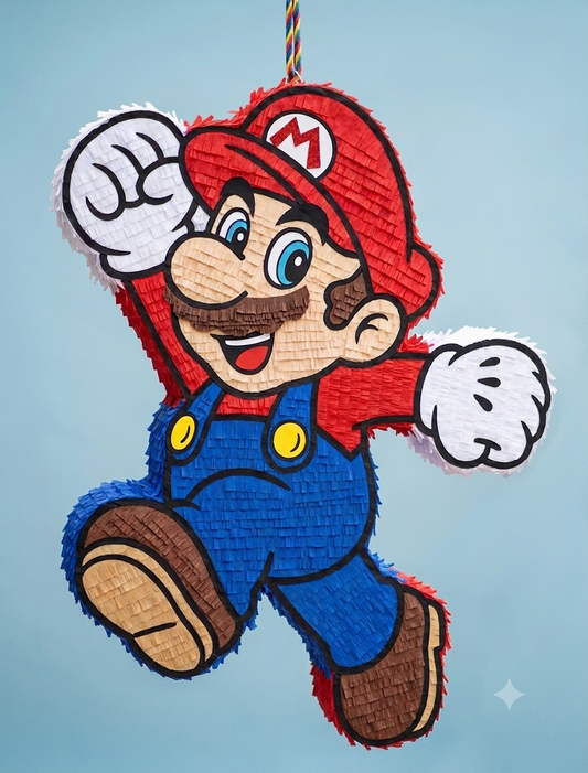 Handmade Mario piñata 20 inch for kids birthday party, Super Mario themed party decoration
