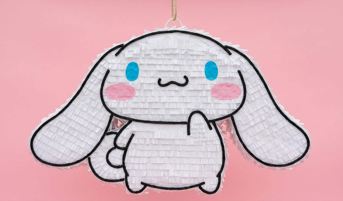 Handmade Cinnamoroll piñata 30 inches tall, standing upright