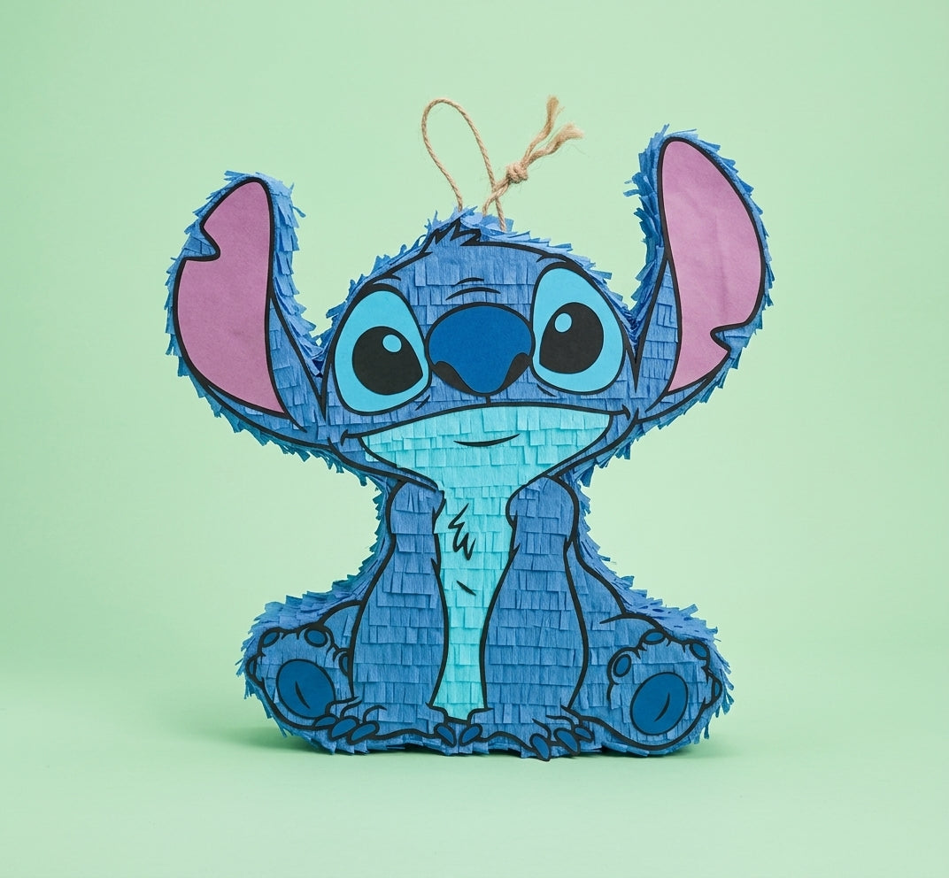 20 inch handmade Stitch inspired piñata for Stitch birthday party with free shipping in the USA
