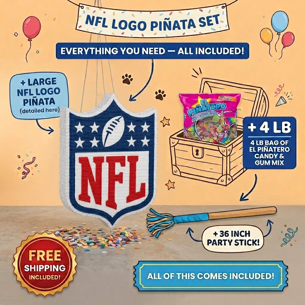 Handmade NFL Team Piñata – 30" Custom Football Party Piñata