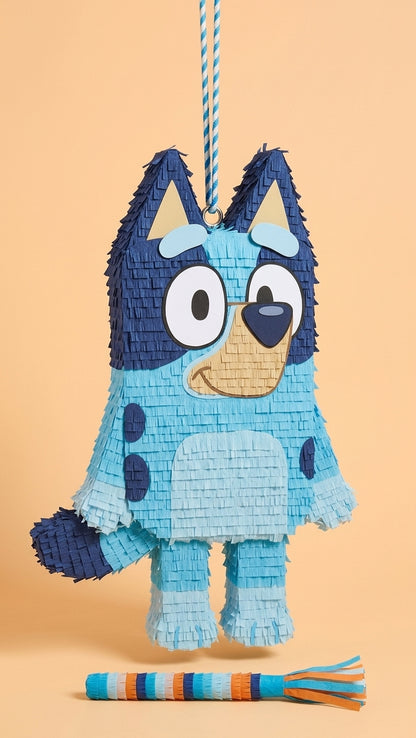 20 inch handmade Bluey inspired piñata for kids birthday party with free shipping in the USA