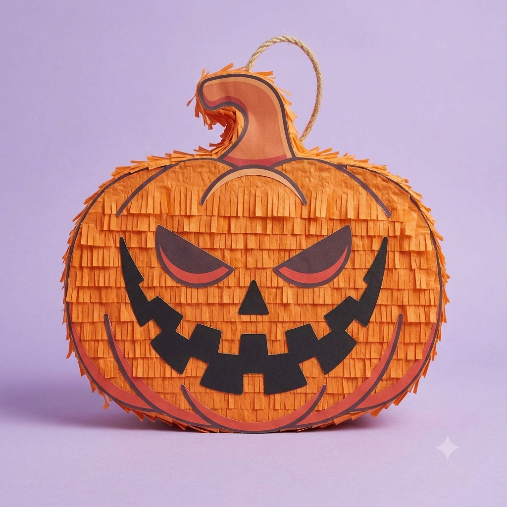 Handmade pumpkin piñata, 30 inch orange Halloween party piñata