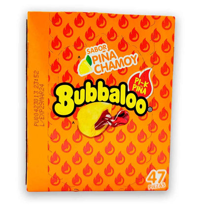 Bubbaloo Chicle Pina Chamoy/ Pineapple Mexican Bubble Gum Strawberry 47ct Box