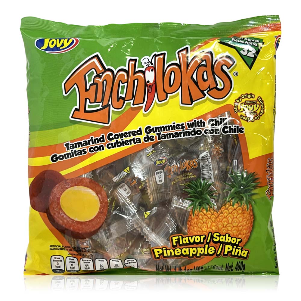 Jovy Enchilokas Pina Pineapple 32ct Mexican Candy