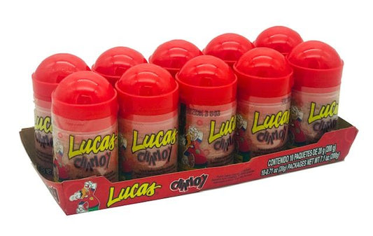 Lucas Baby Chamoy Powder 10ct – tangy and sweet Mexican candy bottles

