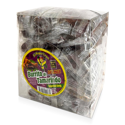 Leon Burrito Tamarindo 24ct – chewy tamarind Mexican candy pieces

